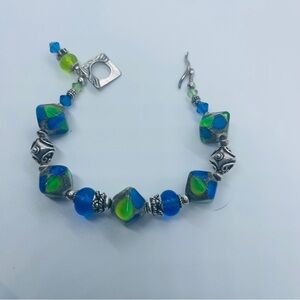 Handmade Lampwork Glass Bead Bracelet